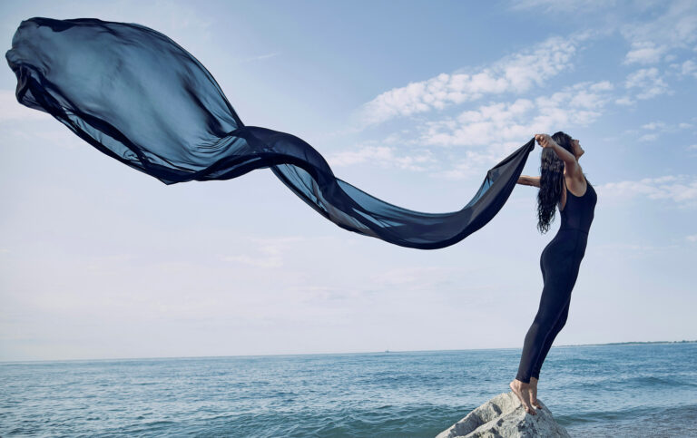 woman doing erotic breathing