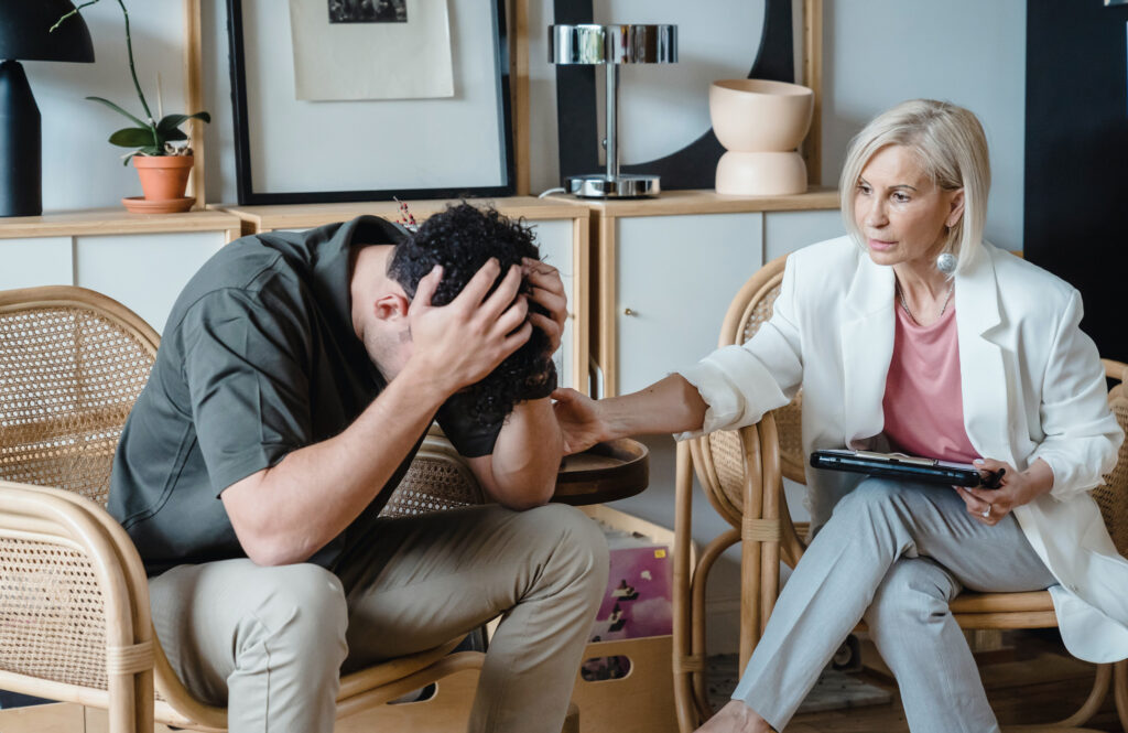 Virginity coach helping an older virgin