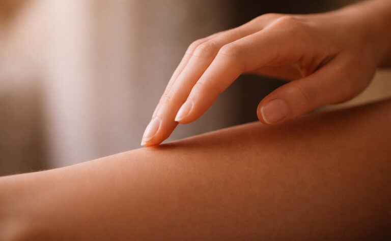 Person enjoying the pleasure of giving touch